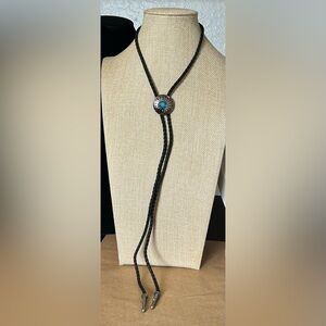 Western Turquoise Concho Bolo Necklace